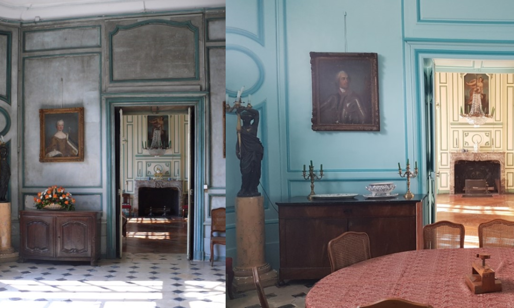 Entrée de l'aile est, avant et après restauration © Château de Donjeux